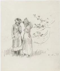 Dos chicas en el campo